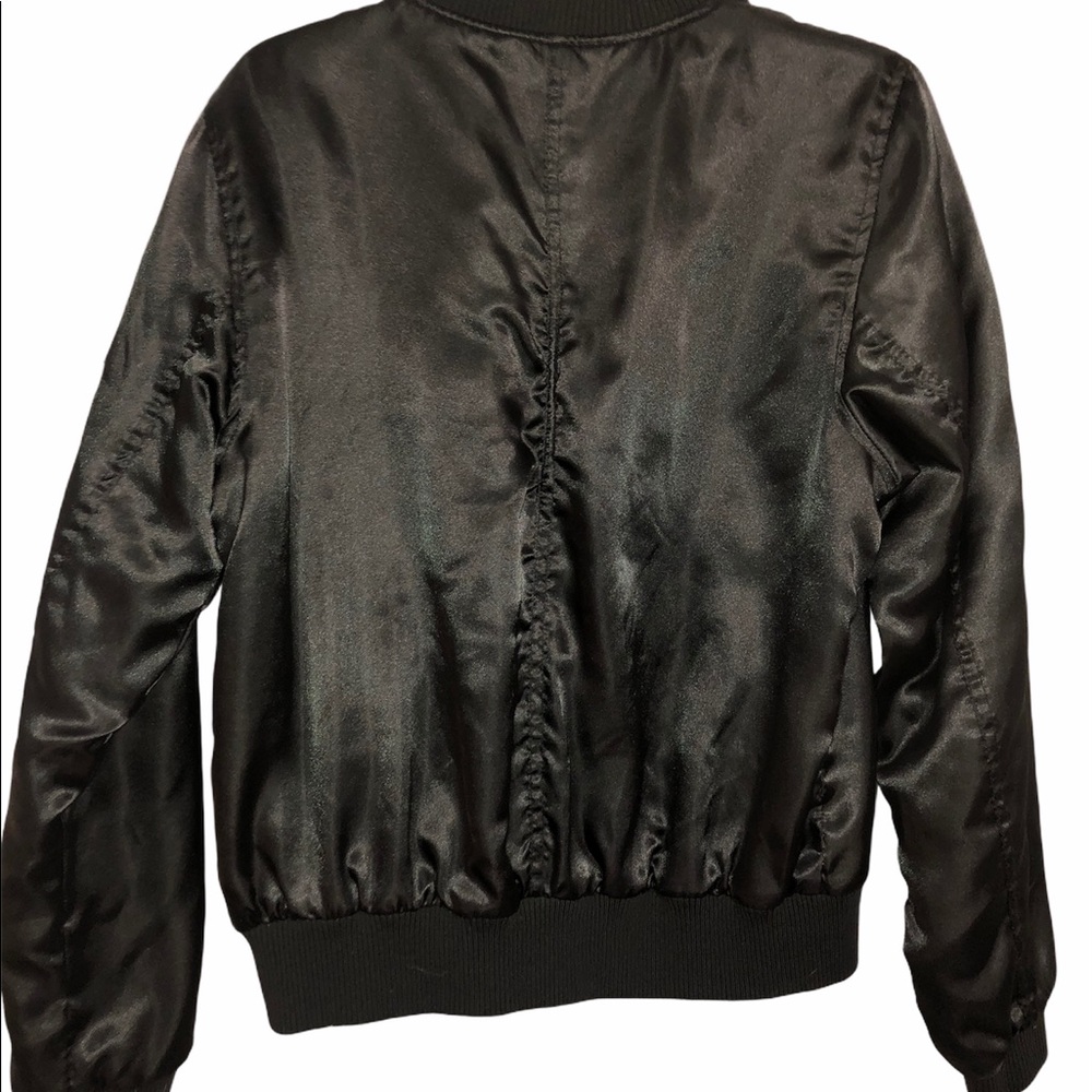 Embroidered bomber jacket w pockets - Picture 3 of 4